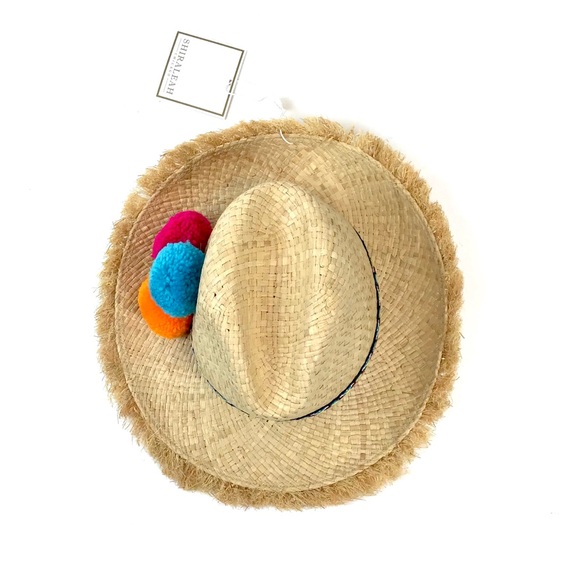 LAST 1 Anthro Shiraleah Sam Panama Pom Pom Hat - Picture 2 of 7